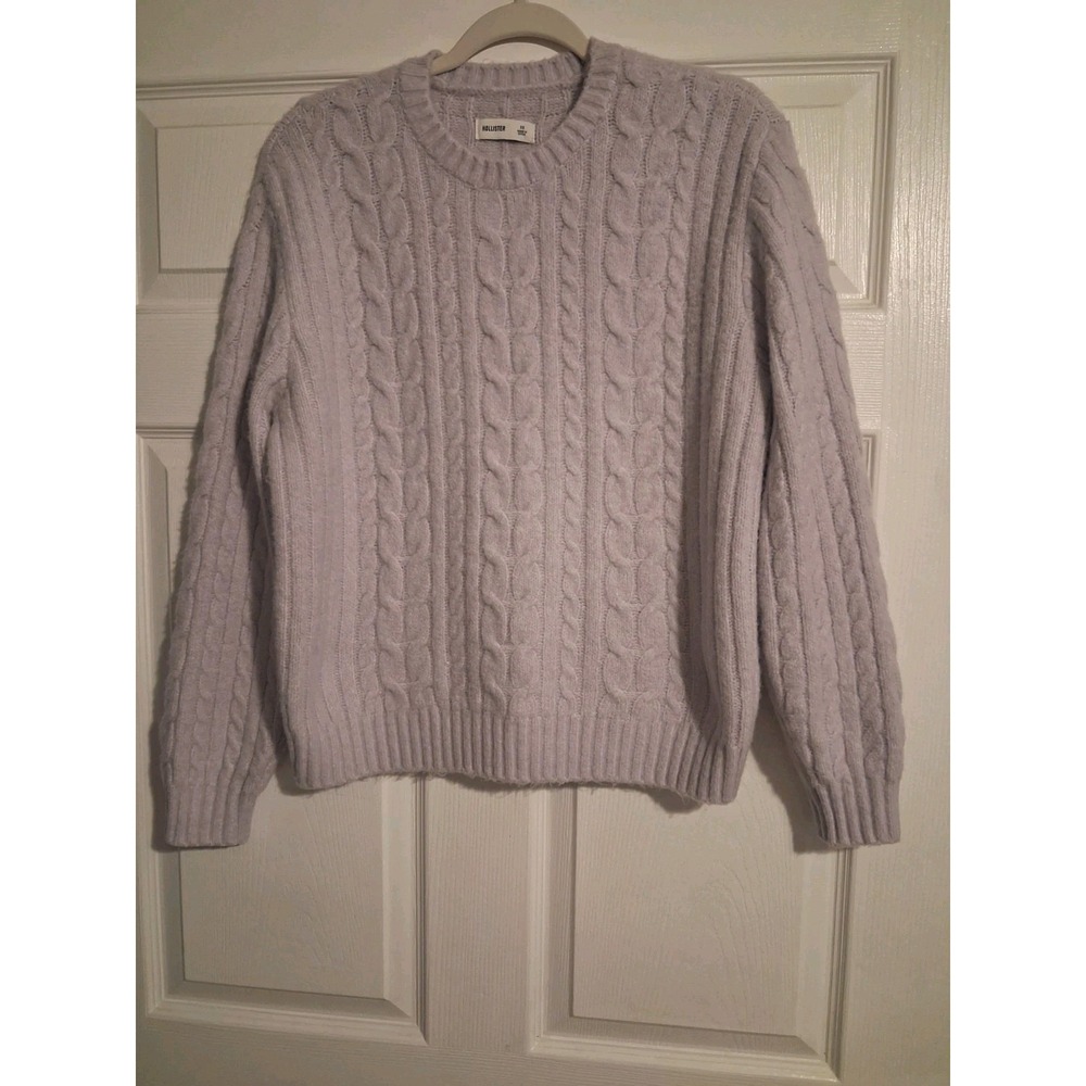 NWOT Hollister XS Lavender Cable Knit Sweater Crew Neck Long Sleeve Soft Cozy